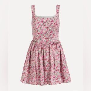 LoveShackFancy Liberty Fabrics Pink Floral Zane Corset Mini Dress